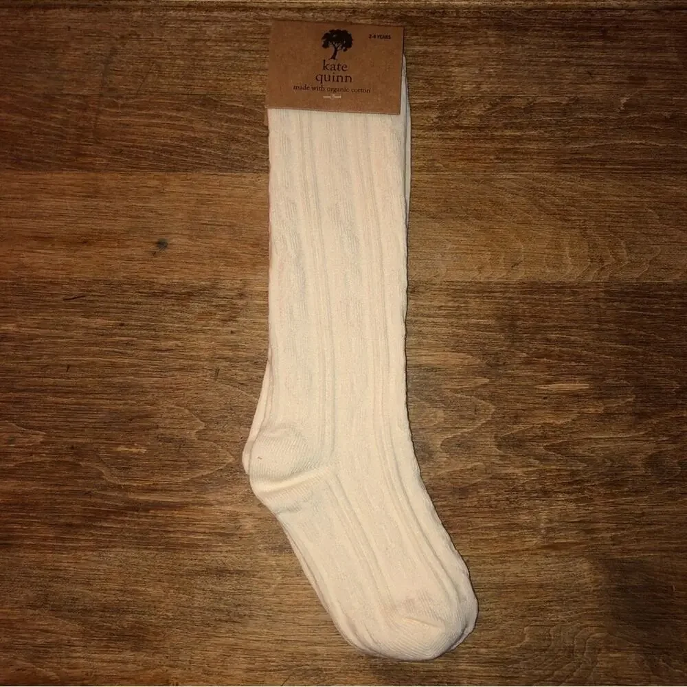 Kate Quinn Toddler Cream Cable Socks Size 2-4